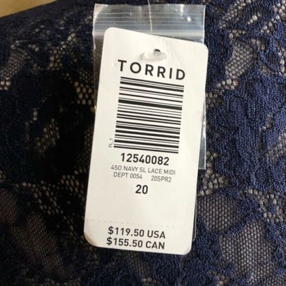 Torrid navy with black trim lace sweetheart keyhole back shift dress 20 - Picture 11 of 11